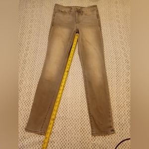 Athleta Sculptek Gray Skinny Jean/ Pant Womens Size 4 Mid Rise Zip Pocket